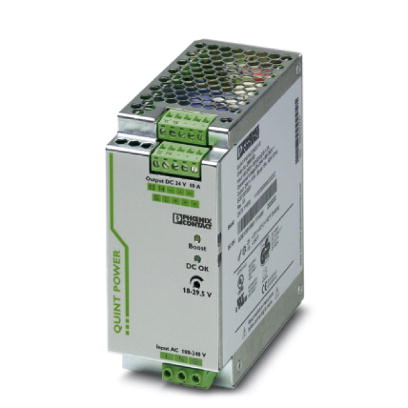 Phoenix Contact Switching Power Supply; QUINT-PS/ 1AC/24DC/10; 24VDC OUT; 10A; 85-264VAC / 90-350VDC IN; Single Phase; DIN Rail Mount; Metal Frame